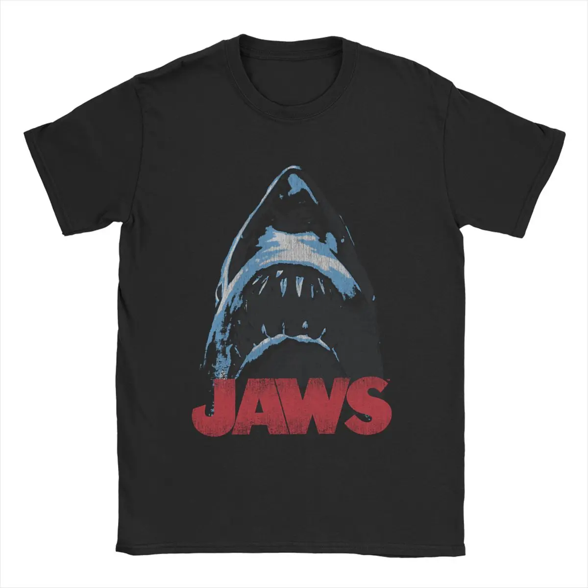 Men T-Shirts Jaws From Below Novelty Pure Cotton Tee Shirt Short Sleeve T Shirt Round Neck Tops Big Size