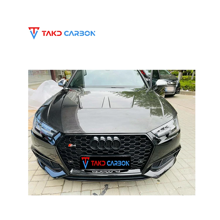 

Carbon fiber hood CARBON Brand Ease the Burden universal rear spoilers Dry Carbon Fiber Engine Hood Bonnet For audis A4,S4 B9