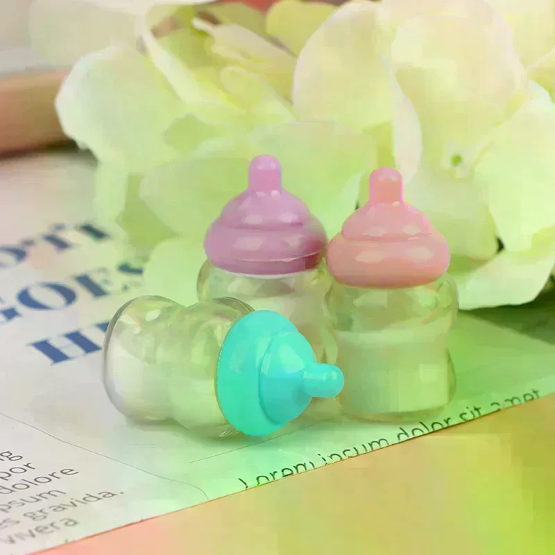 1 Pezzo Giocattolo per Bambini, Mini Biberon e Ciuccio per Bambole, Accessori Fai-da-Te per Casa delle Bambole, Colore Casuale