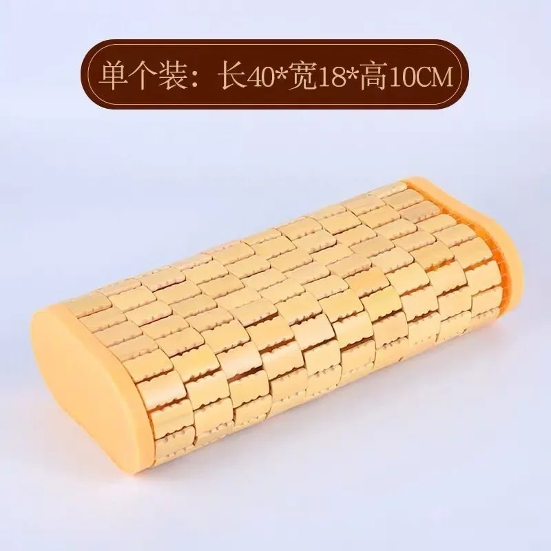 [] summer mahjong cool bamboo hollow core sweat sauna room memory pillow single neck protection health care