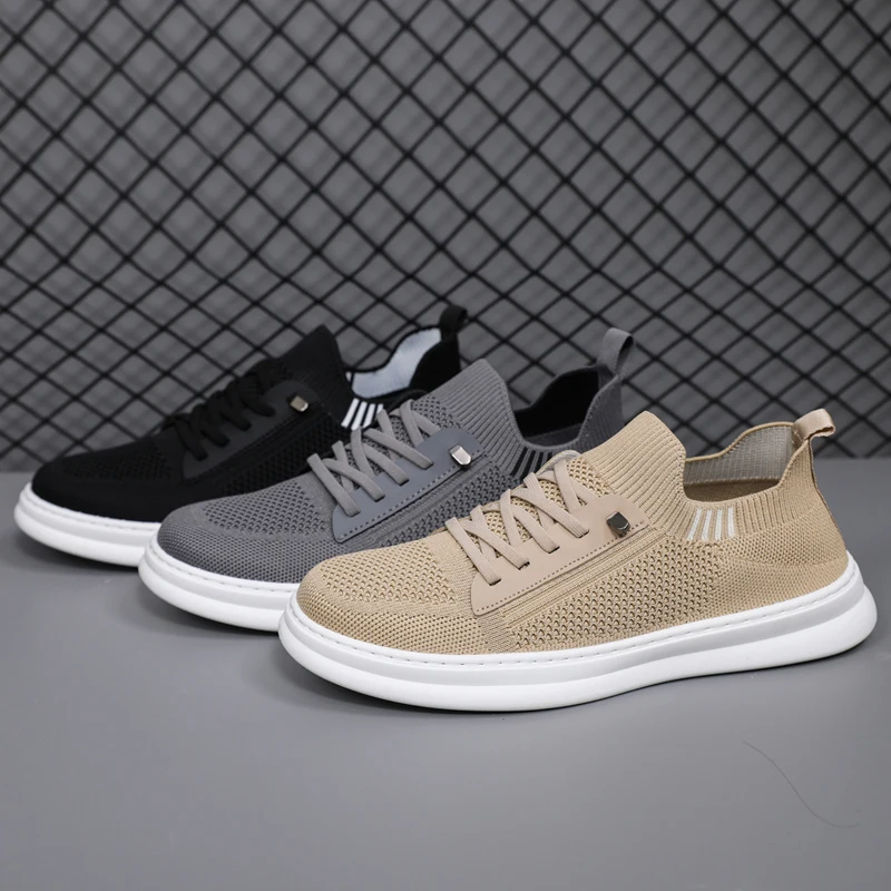 

Мужские повседневные спортивные кроссовки для активного отдыха 2026: дышащие, легкие, с толстой подошвой, из тканого материала, дизайнерские