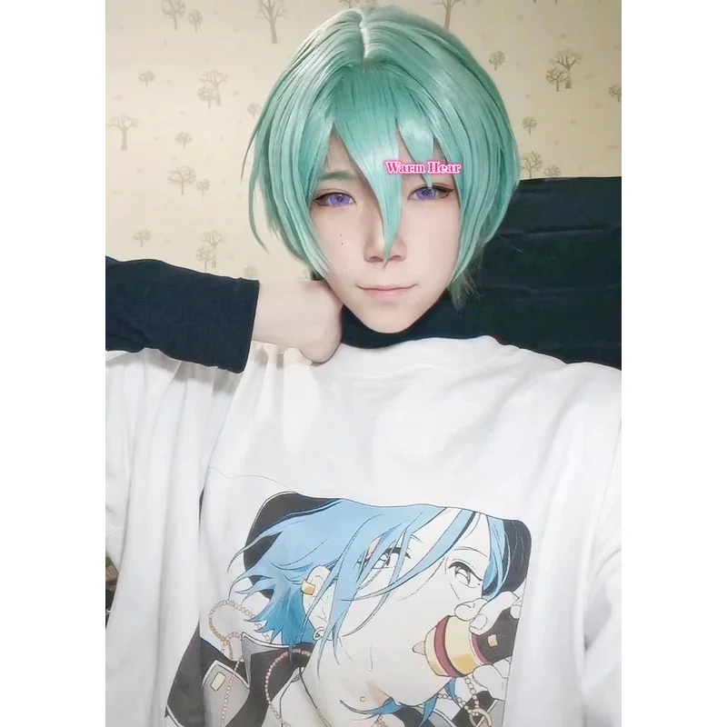Kazehaya Tatsumi pelo sintético Anime ES corto verde Cosplay Anime peluca resistente al calor juego de rol pelucas de pelo de fiesta + gorro de peluca gratis