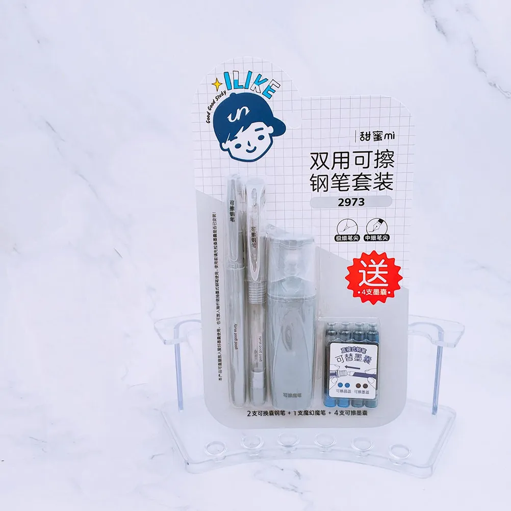 

2Sets Cute Erasable Ink Pens for Students Meticulously Crafted Fountain Pens with Smooth Nib Replaceable Cartridge School