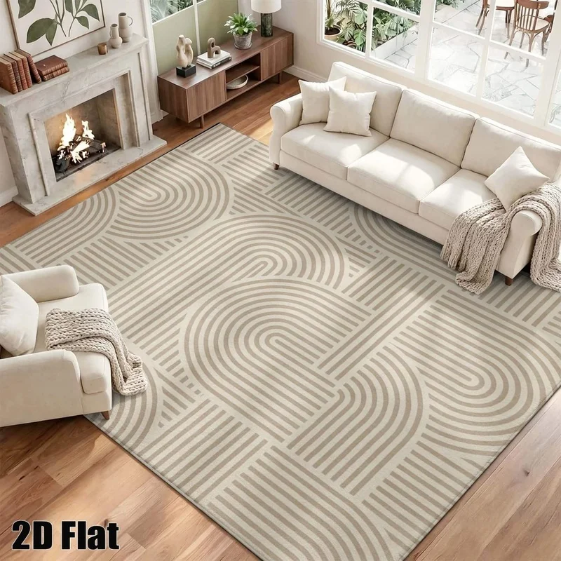 1Pc Light Luxury Simple Geometric Stripe Carpet, Machine Washable, Personalized Decoration, Essential for Ins Style Home, Suitable for Living Room, Bedroom, Entryway, Office, Corridor