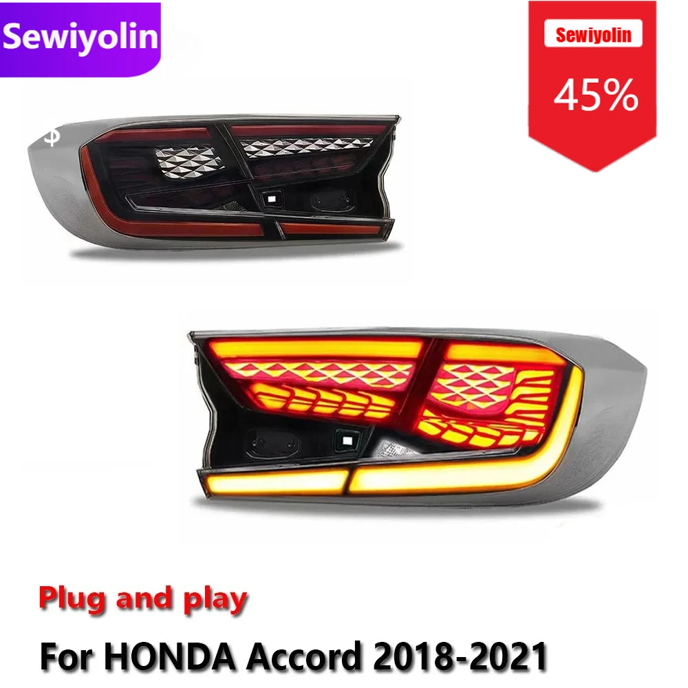 

Car DRL LED Tail Light Assemblies For HONDA Accord 2018-2021 Auto Fog DRL Brake Turn Signal Lamp Plug And Play
