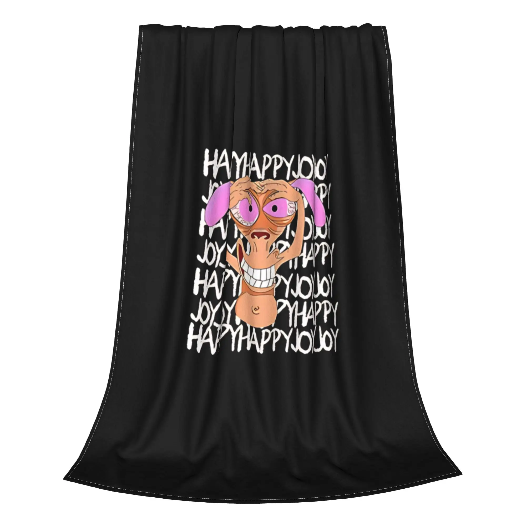 1PC Home Cute Room Decor Vintage Cartoon Duo  Blanket Throw Blanket Ren & Stimpy Novelty Warm Blanket All Season