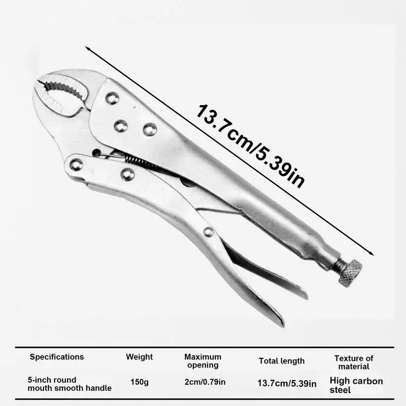 5 Inch Pliers C-type Bolt Cutters Fixed Circular Mouth Force WrenchClamp Strong Clamping Multi-purpose For Various Materials