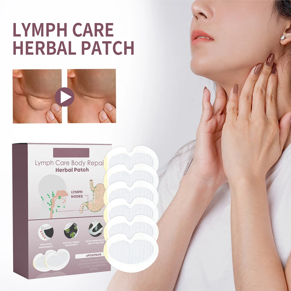 6pcs Lymphatic Drainage Detox Patch Effective Breast Painless Detox Patch Natural Herb Anti-Swelling Body Care Patch Massager