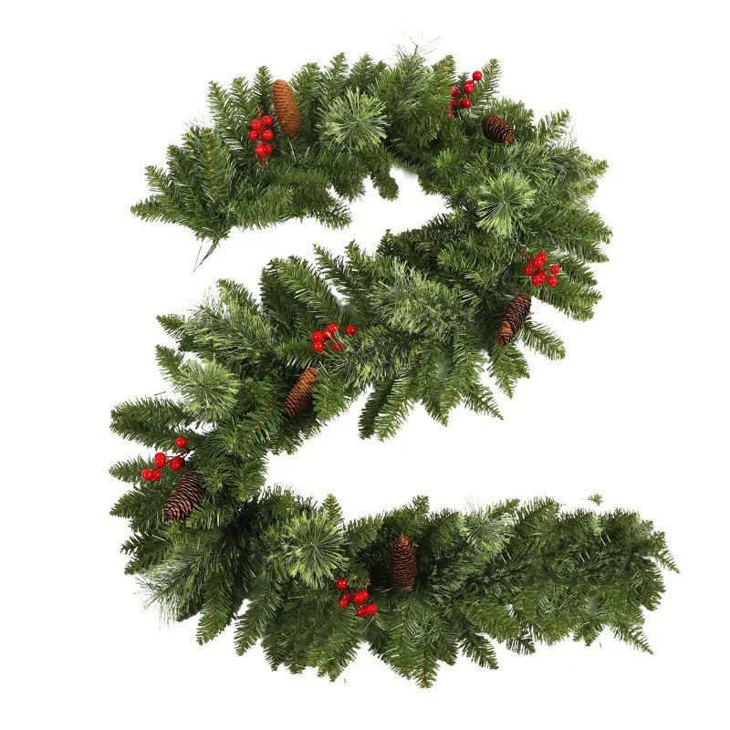 

2,7 м Рождественский венок, гирлянда из искусственной сосны, уличная крытая домашняя садовая камина, праздничная вечеринка, рождественское украшение