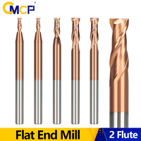 CMCP Carbide Flat End Mill 2 Flute Milling Cutter CNC Router Bit for Metal Steel Maching Tool 1-18mm HRC50