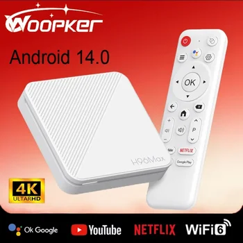 Woopker TV Box Android 14.0 H96 MAX H313 Quad Core ARM Cortex A53 Unterstützung BT Fernbedienung Wifi6 4K Media Player 3D Set Top Box