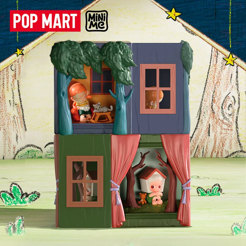 

POPMART Zsiga Window Inside and Outside Figurine Series Cute and Interesting Toy Surprise Collection Xmas Gifts with Lights On