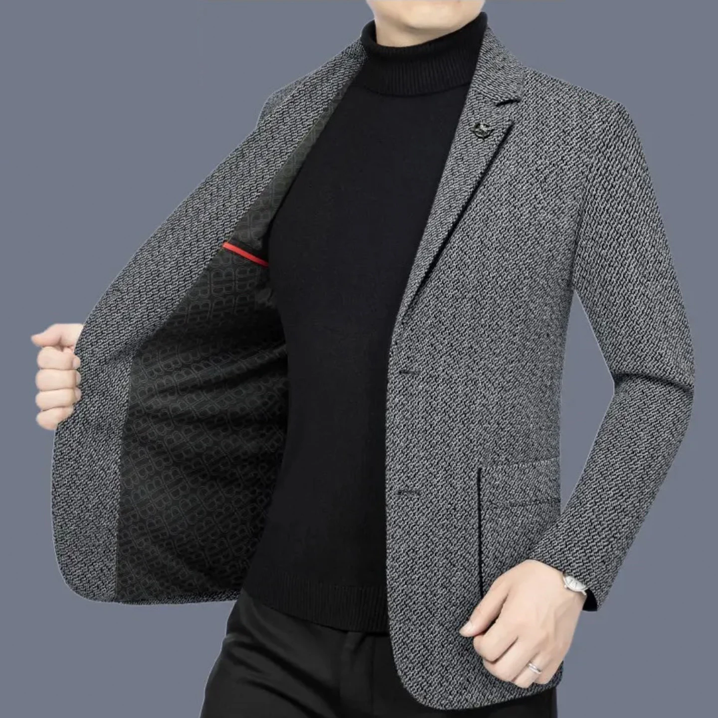 

Blazer Men's Fashionable Business Banquet Dance Singer Solid Color Fitted Casual Trendy Wedding Banquet Dress Performance Blazer