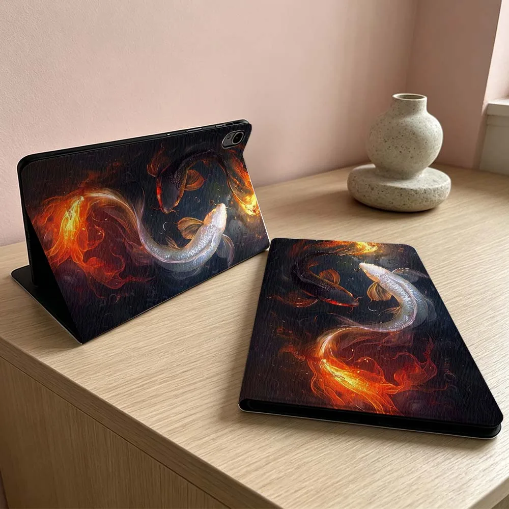 

Fire Koi Fish Pattern For Huawei MatePad MediaPad MagicPad Honor Pad 10 9 8 X10 X9 X8 X8a Pro Inch Tablet Case Soft