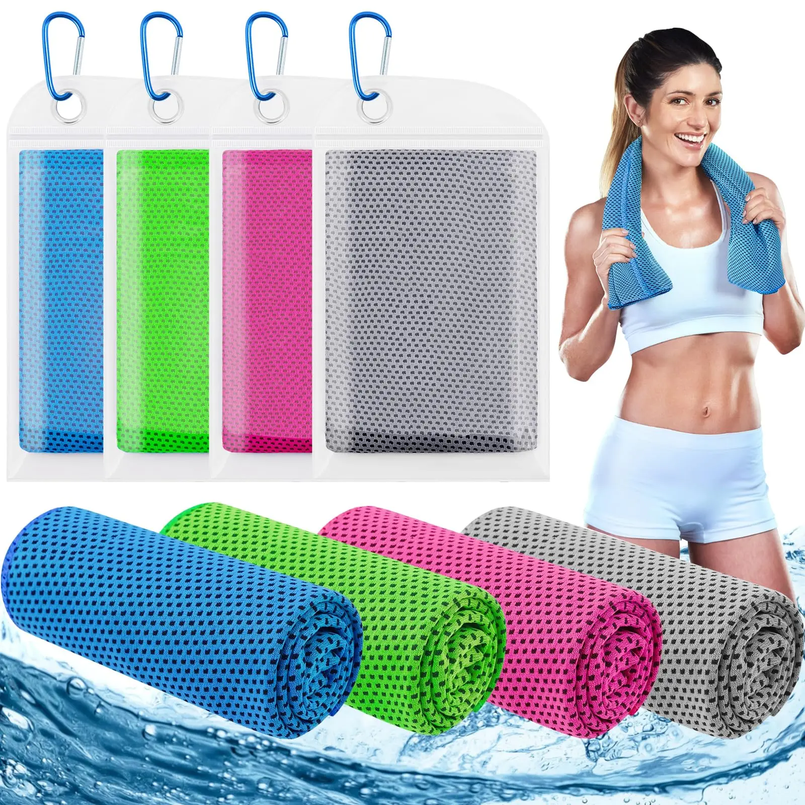 

30x100cm Cooling Towels 40"x12" Soft Breathable Microfiber Ice Towel for Neck Face Gym Towel for Working Out Yoga Sport Running