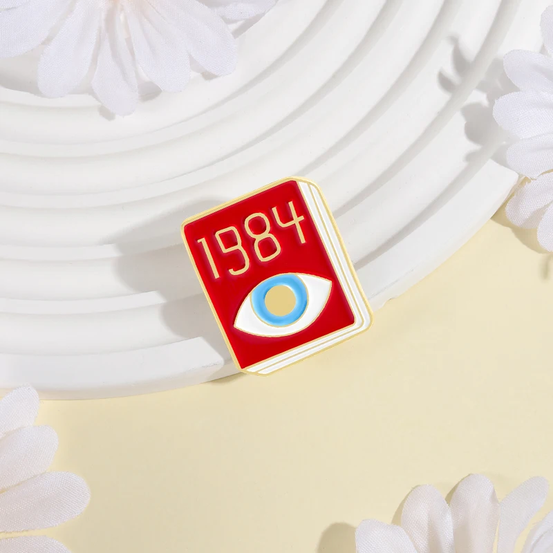 رواية كلاسيكية 1984 العين المينا دبابيس الشهيرة جورج أورويل الأدب ديستوبي دبابيس شارة التلبيب مجوهرات هدية للأصدقاء