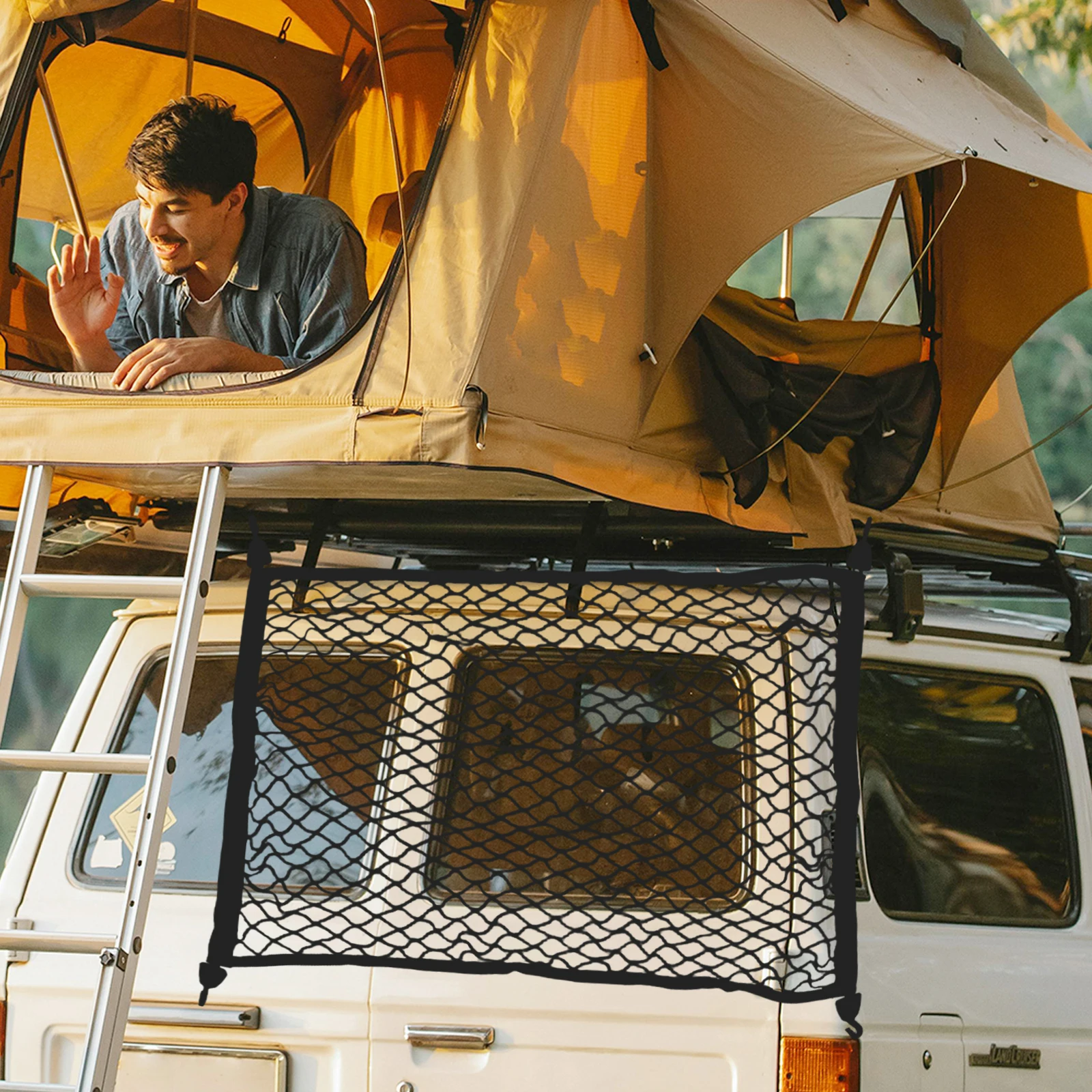 

Universal Bungee Cargo Net for Camping Cart Heavy Duty Elastic Mesh Cover for Garden Wagon Stroller Outdoor Gear Secure Storage