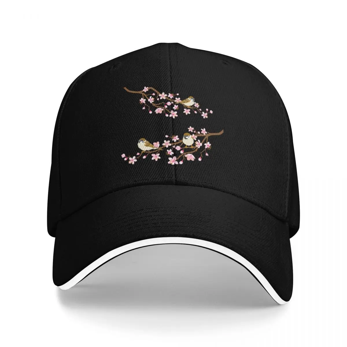 

Cherry Blossom Japan Sakura with bird Baseball Cap custom caps Thermal Visor Baseball Men Women's