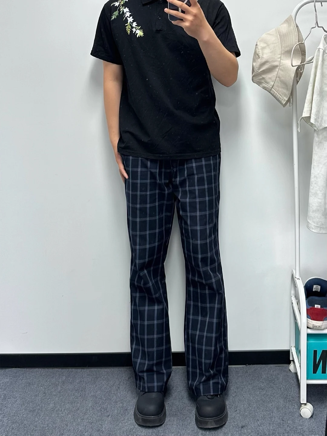 

Мужские летние тонкие прямые повседневные брюки в клетку темно-синего цвета из ледяного шелка, утягивающие свободные длинные брюки High Street Sle