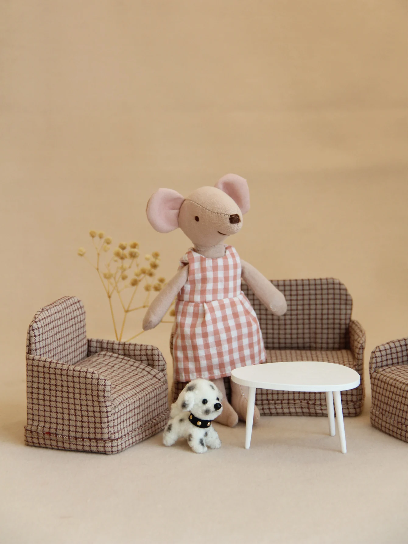 Miniaturmöbel 1:8-1:12 Stoff-Klappsofa geeignet für Mini-Hausdekoration – Detail 12