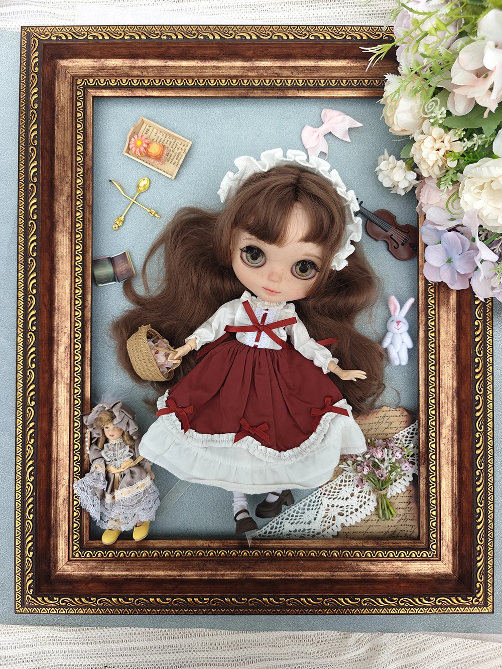 

Одежда Blyth, кружевное винтажное платье, винно-красное платье, комплект униформы, юбка горничной, костюм Ymy Licca Azones Ob22 24 27, аксессуары для кукол