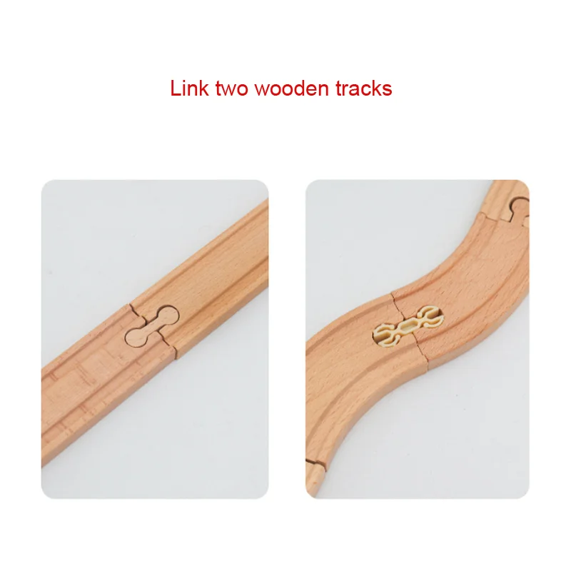 Plastic Wooden Train Track Accessories Curves Track Train Track Joint Wooden Railway Scene Educational Toy For Kids