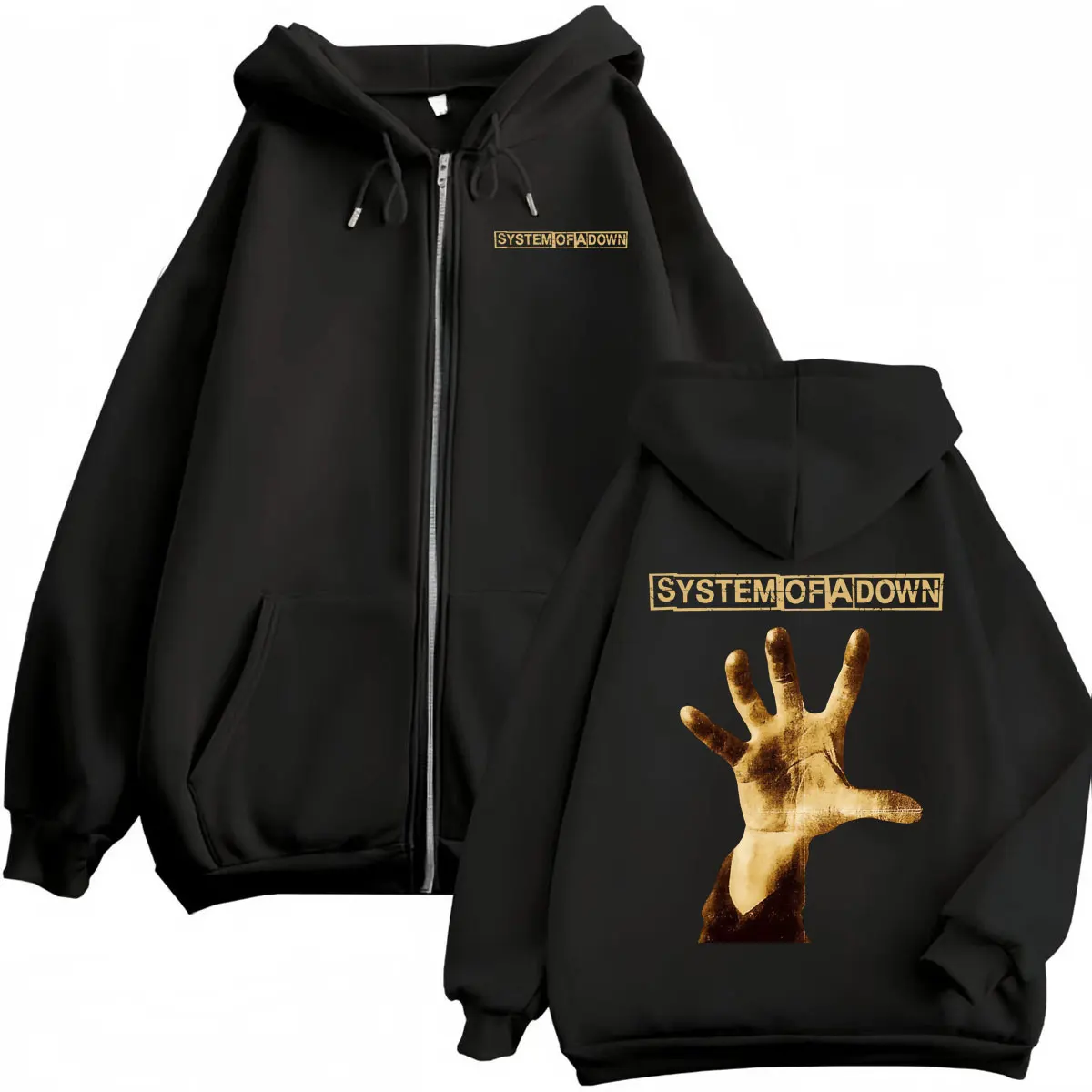 

Rock Band System of A Down Zipper Hoodie Vintage Fashion Zip Up Hooded Sweatshirt Men's Women's High Quality Fleece Pullovers