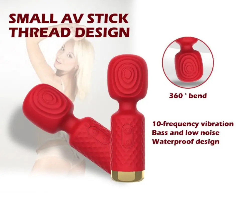 Electric silent mini AV stick for women, masturbation tool, vibration massage stick, adult sex toy