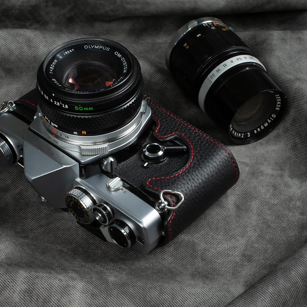 Pokrowiec na aparat Olympus OM-1/1N 2/2N 4/4Ti OM3 Skórzany pokrowiec ochronny na aparat Ręcznie wykonany pokrowiec z prawdziwej skóry
