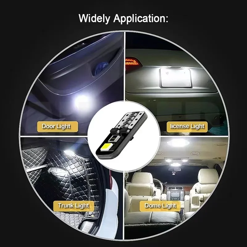 مصباح ليد W5W T10 لحافلة كان ، إضاءة داخلية للسيارة ، مصباح إشارة ليد ، مرسيدس بنز ، بي دبليو ، أودي ، فورد ، K ، 12 فولت ، أبيض ، بدون خطأ 10 أو #6