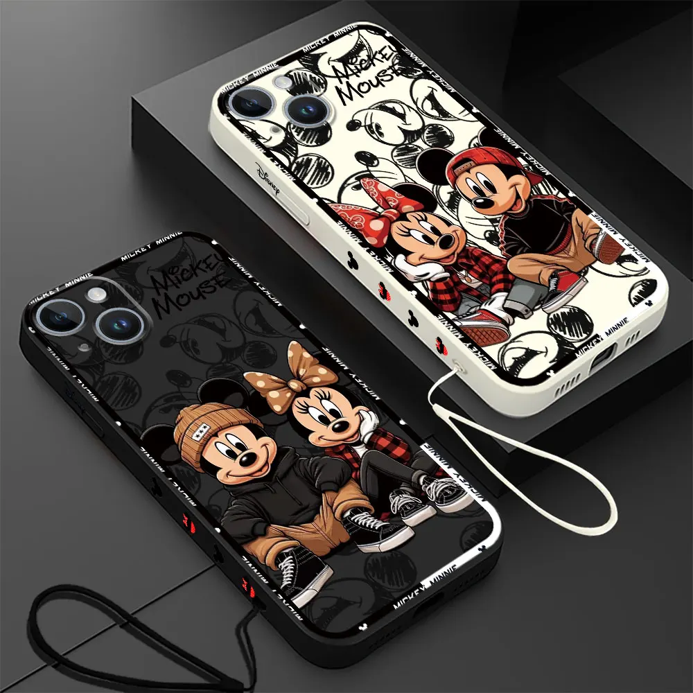 Disney Mickey Minnie Mouse Cool Phone Case for Apple iPhone XR 15 Plus 14ProMax 8 7 13 Pro 12 Mini XS Max 11 SE Silicone Cover