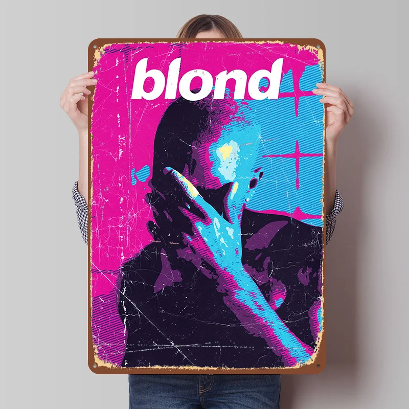 Blond Album Cover Music Printed Poster Customized Retro Wall Art Vintage Metal Tin Signs for Home Room Decorations Desk Decor