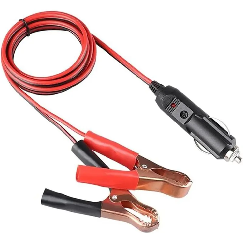 

24V 12V Car Lighter Socket Alligator Clip Battery Extension Cord Power Cord Extender