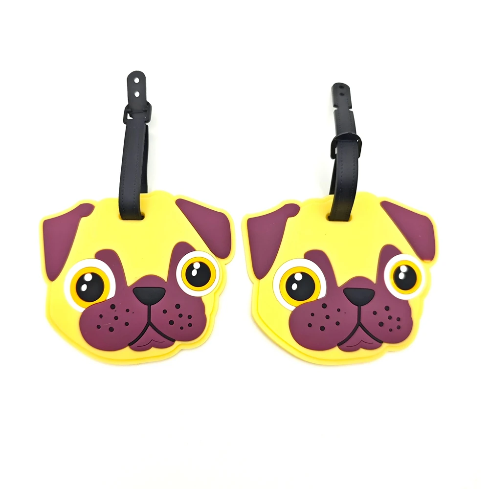 2pcs Cute Dog Luggage Tag Pendant for Travel, Business Trip, Airport Luggage Bag, Anti Loss Tag, Adult Travel Essential Supplies