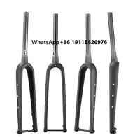 AIRWOLF Carbon Gravel Bike Forks 700*45C or 27.5*2.1'' 100*12MM Thru Axle 1-1/8'' to 1-1/2'' Steer for Road Bicycles