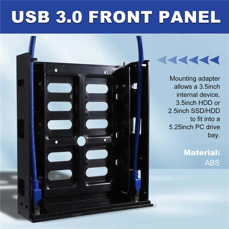 

Передняя панель AEE7-2 X USB 3.0 с 3,5-дюймовым устройством/HDD или 2,5-дюймовым SSD/HDD для гибких дисков 5,25 к к кронштейну лотка для оптического привода