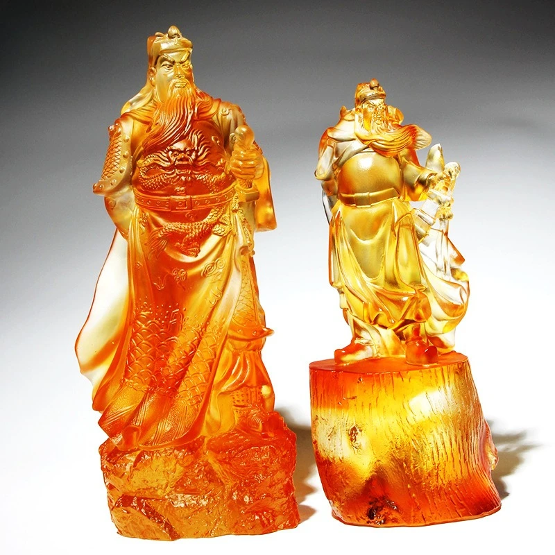 PYH glazed Guan Gong ornament home porch statue is dedicated to Guan Yuguan Second Master Wu Sheng wood carving