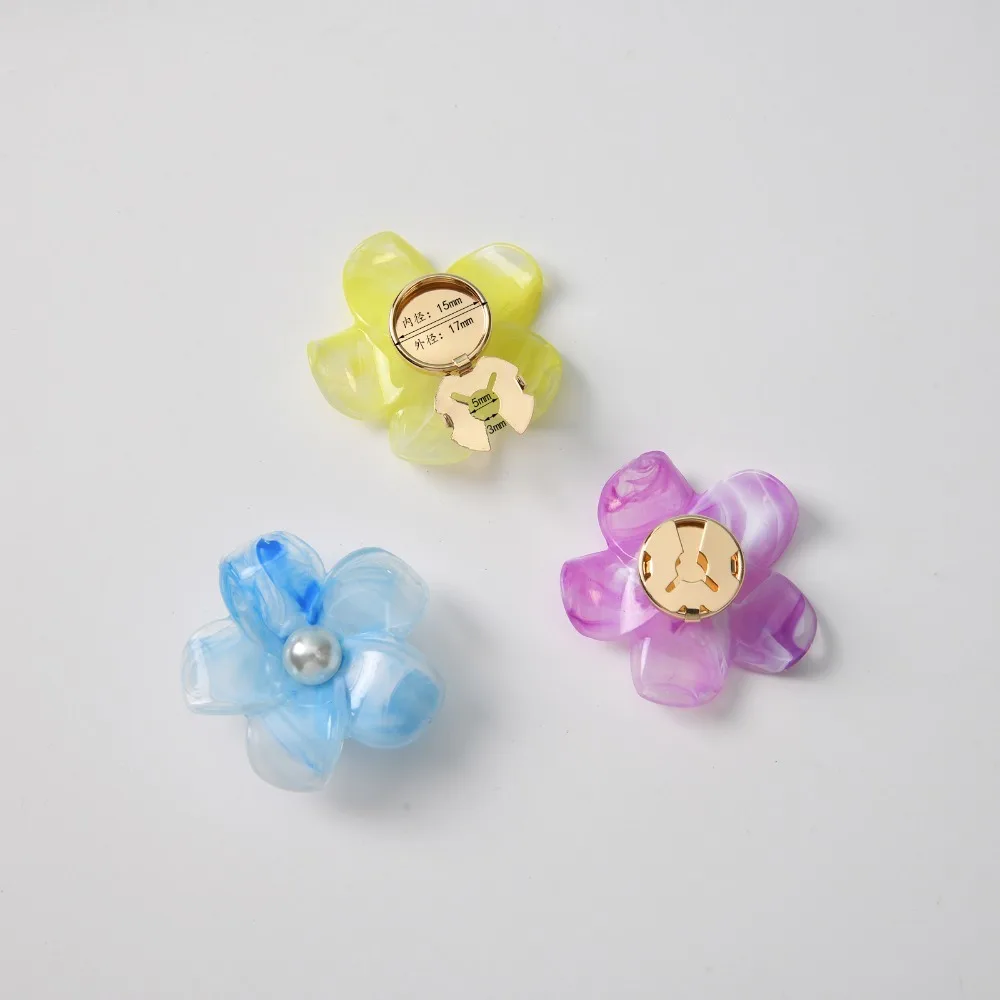 1PCS Korean Style Transparent Dopamine Floral  Cufflinks Collar Clip Chic Elegant Versatile Scarf Accessory Decorative