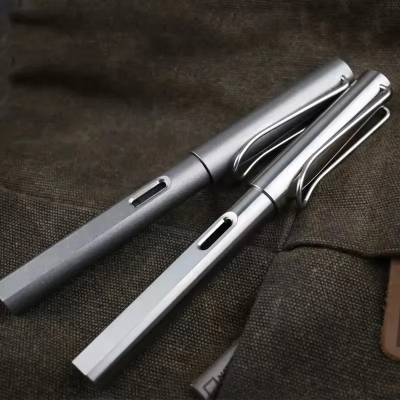 2-in-1 titanium alloy pen: pen with switchable tip neutral dual-use pen for business signature writing pen outdoor tool