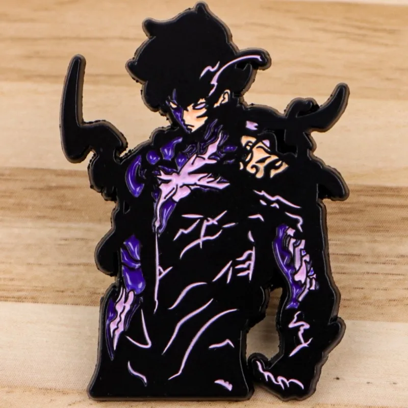 Dark Tone Shadow Monster Sword Q Cartoon Boy Enamel Pins Cool Figure Lapel Brooch Backpack Clothing Daily Outfit Badges view 5