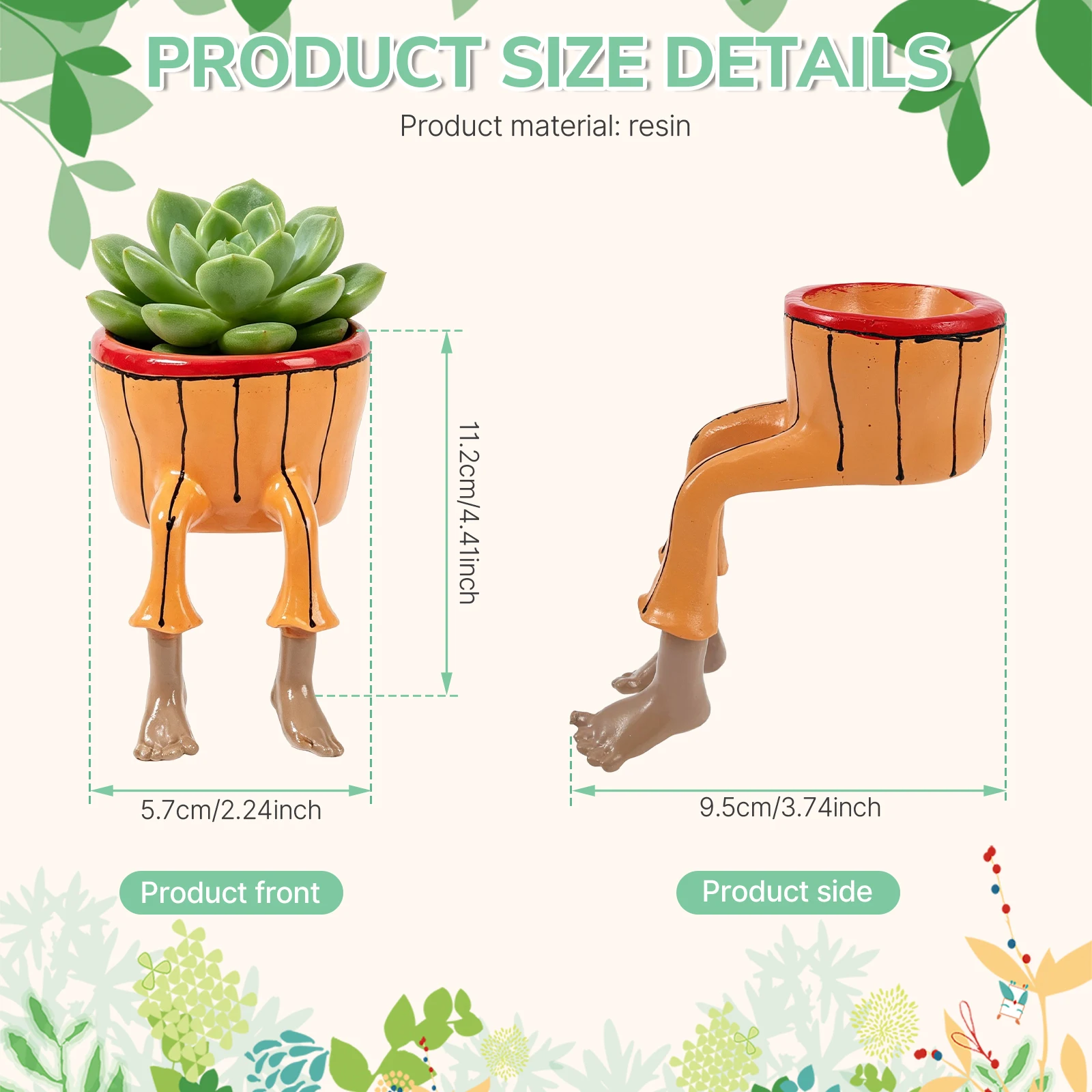 Creative Outdoor Planter Flower Pot Resin Cute Planters Jeans Shape Garden Figurines Planter for Home Lawn Yard Outside Decor