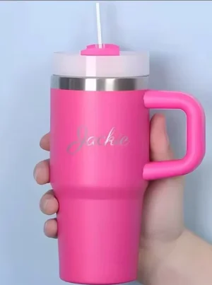 Custom LOGO Name Baby Water Bottle 14oz Milk Bottle Mug Juice Thermos Tubmler With handle Couple's American Coffee Thermos Cup