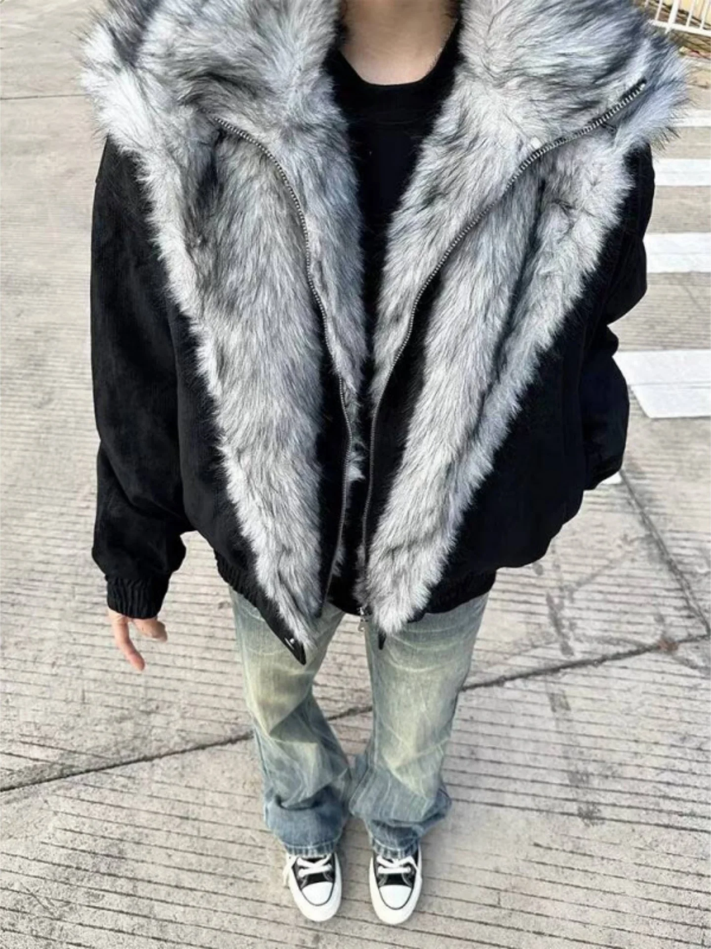 

Winter Thiened Hooded Cotton Jaet American Casual Faionable Versatile Men's down Coat Warm Sli Polyester Filling