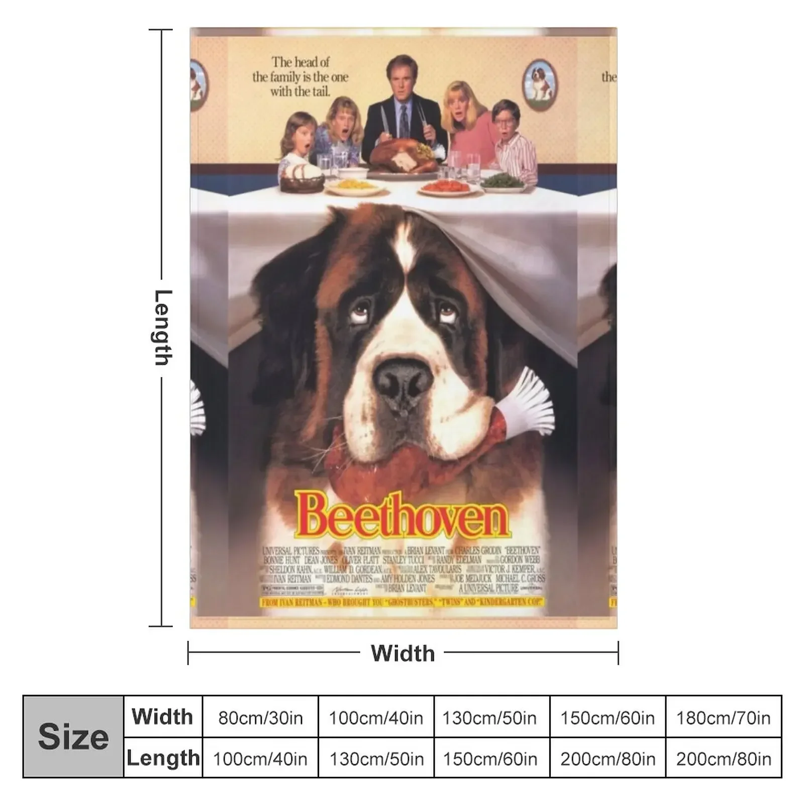 Beethoven Dog Movie Throw Blanket Nap Quilt Picnic Beach Blankets