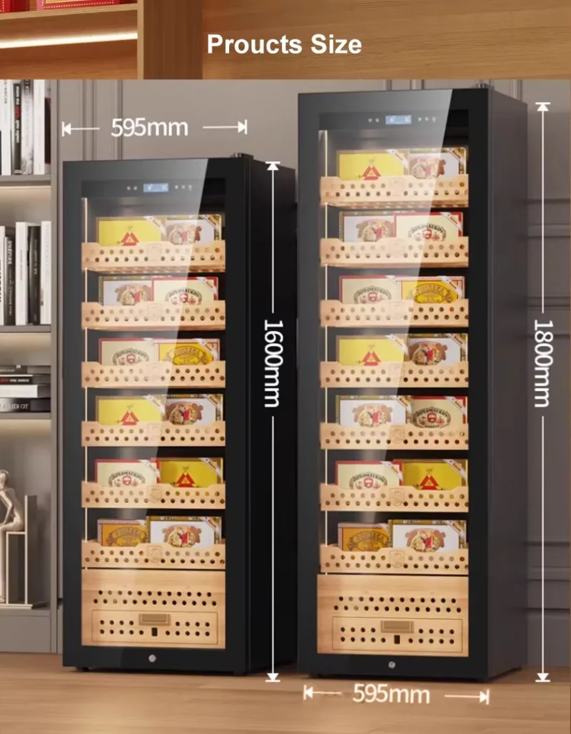 JiuFu-sistema único de humidificación para almacenamiento de cigarros, gabinete para cigarros, humidificador electrónico de madera de cedro