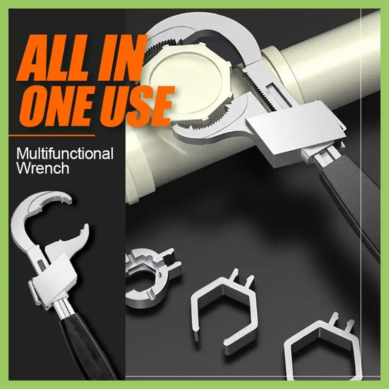 

1 PCS Multifunctional Bathroom Wrench Adjustable Opening 80Mm Spanner Water Pipe Repair Tool