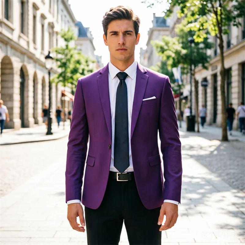 

Purple Single Breasted Suit Jacket, Black Business/casual Office Jacket, European Sizes, Multiple Colors To Choose From
