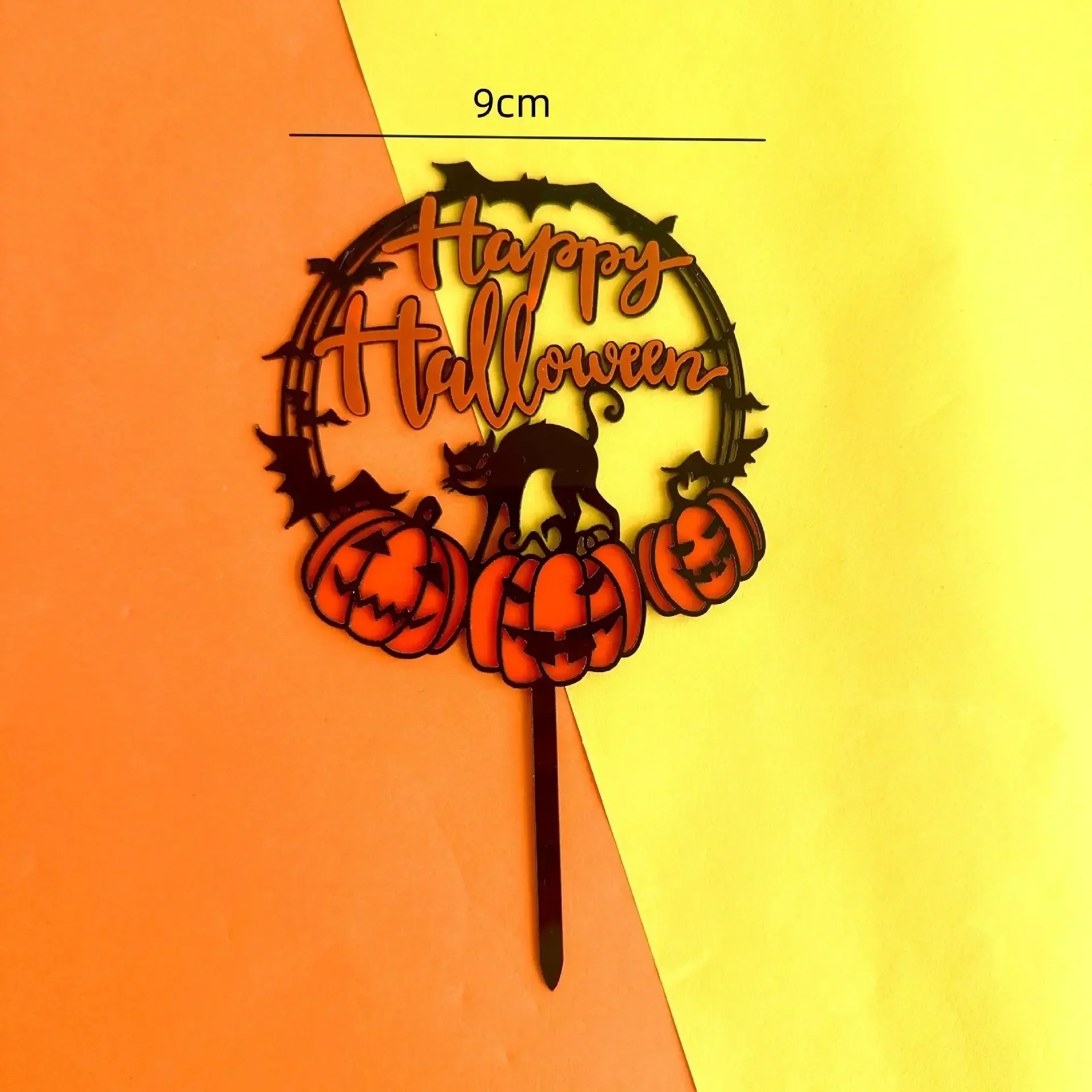 Halloween-Kuchendekoration Cartoon-Kürbis-Zauberer-Bär-Puppe Ornamente Regenbogenbogen Spinnennetz Kürbis für Feiertagspartys Kuchendekoration – Detail 27