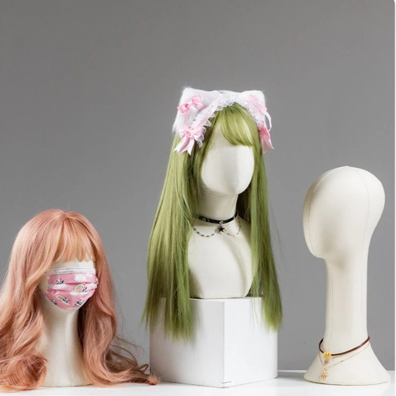40-52cm Pinnable Cloth Wrapped Foam Mannequin Head Multi-purpose Display Holder for Wigs Making Jewelry Display Clothing Store
