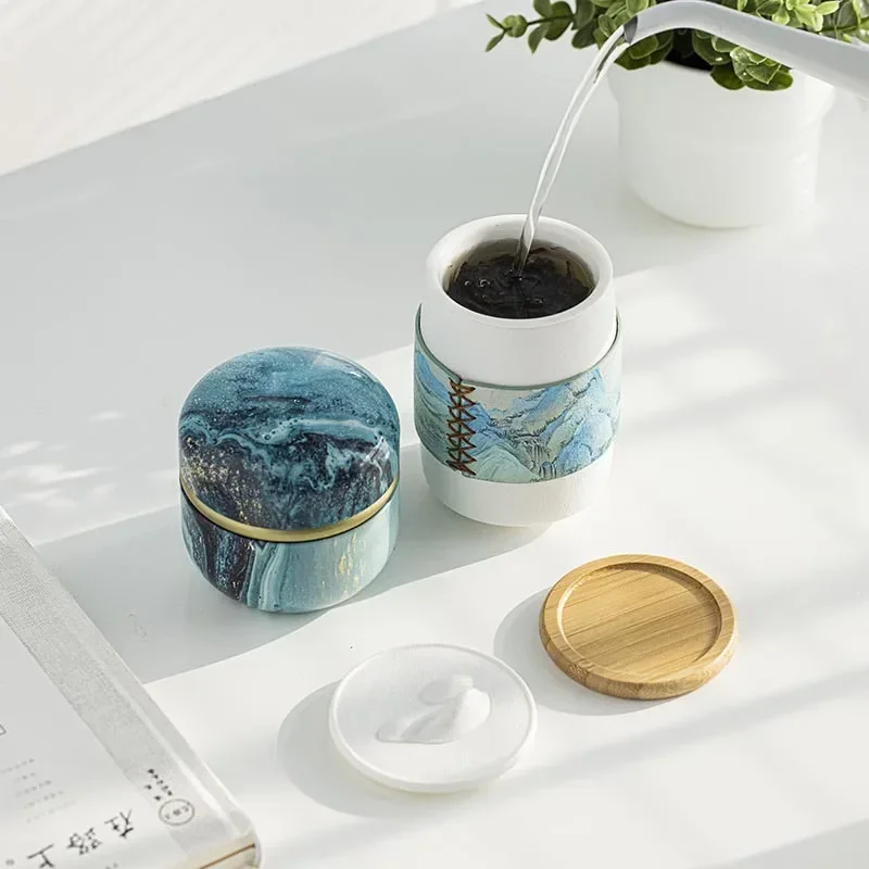 Travel Teaware Set Modern Simplicity Household Outdoor Portable Camping Tea Kit Ceramic Cracker Cup Office Kung Fu Pot